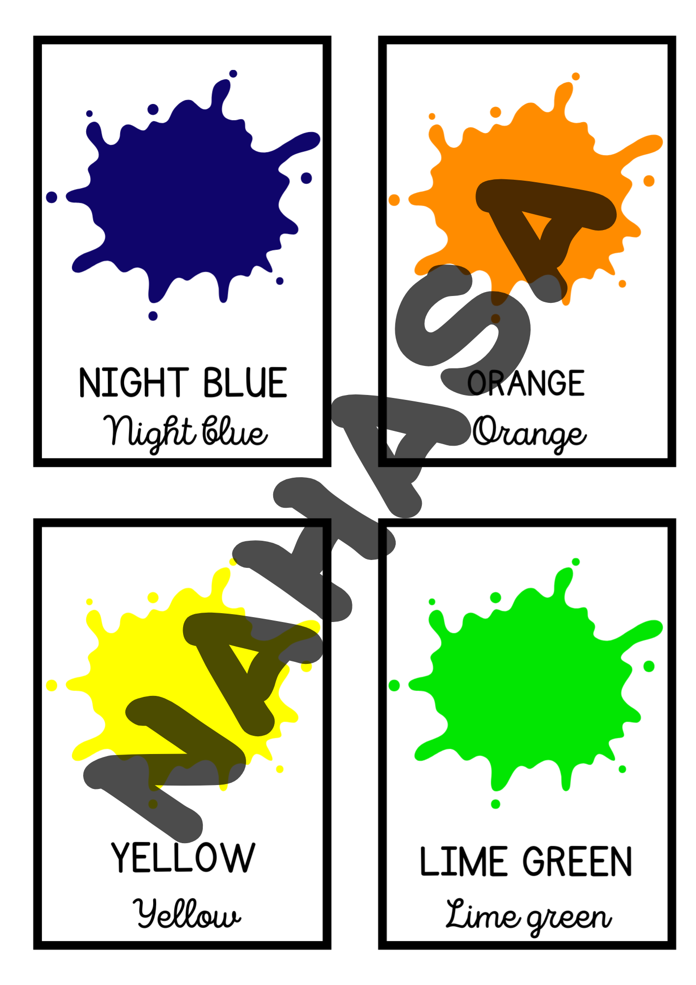 Color picture cards
