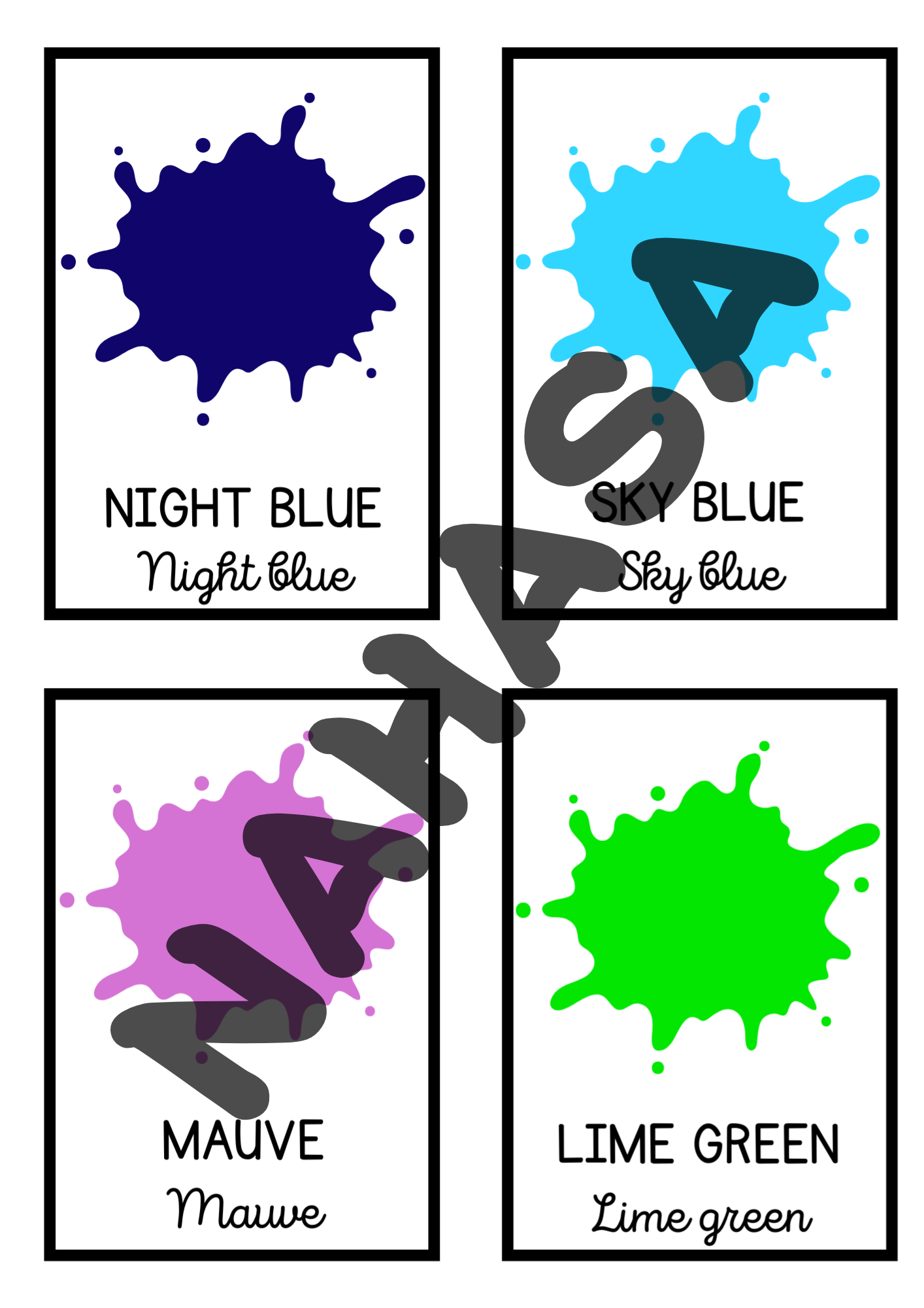 Color picture cards