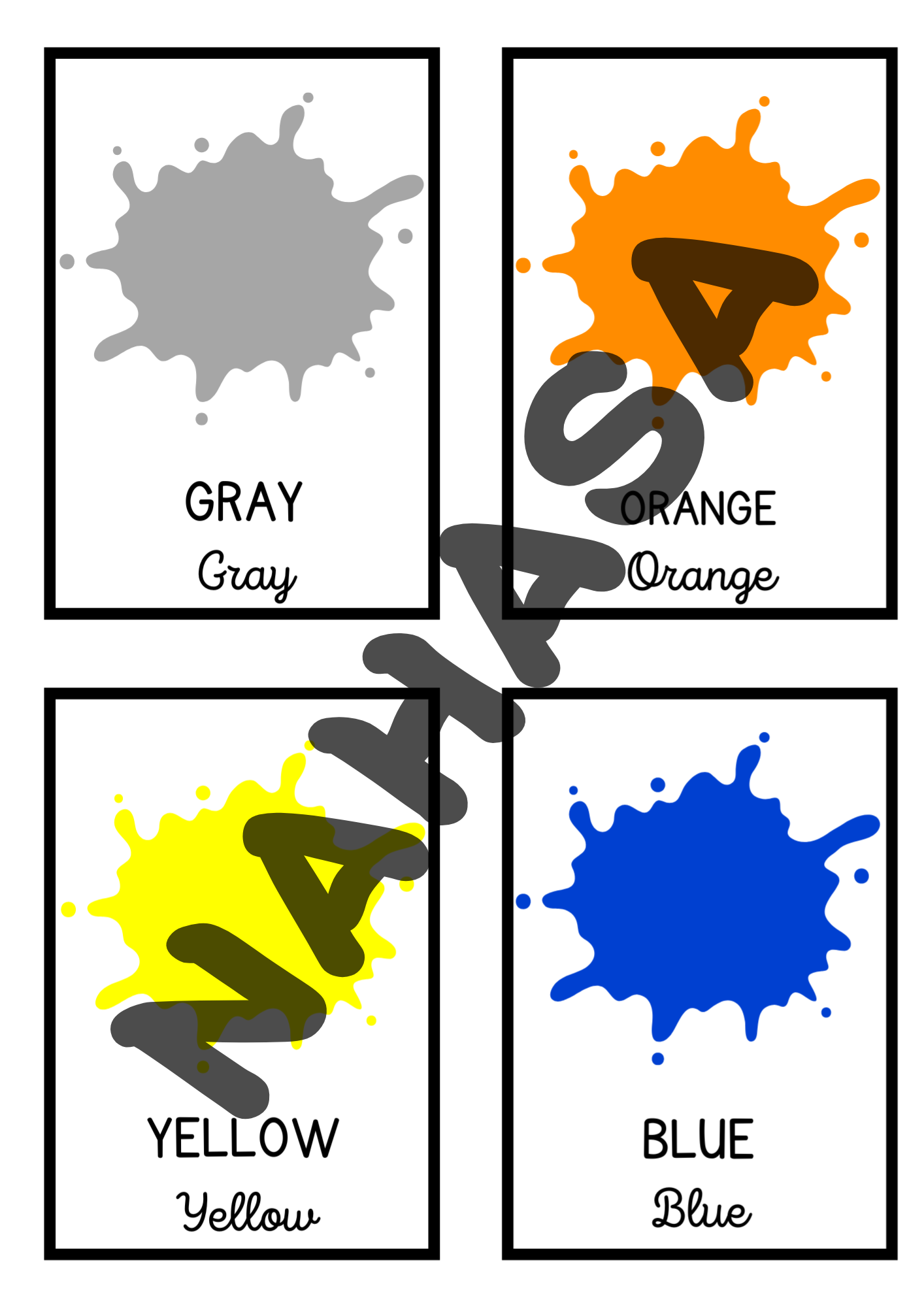 Color picture cards