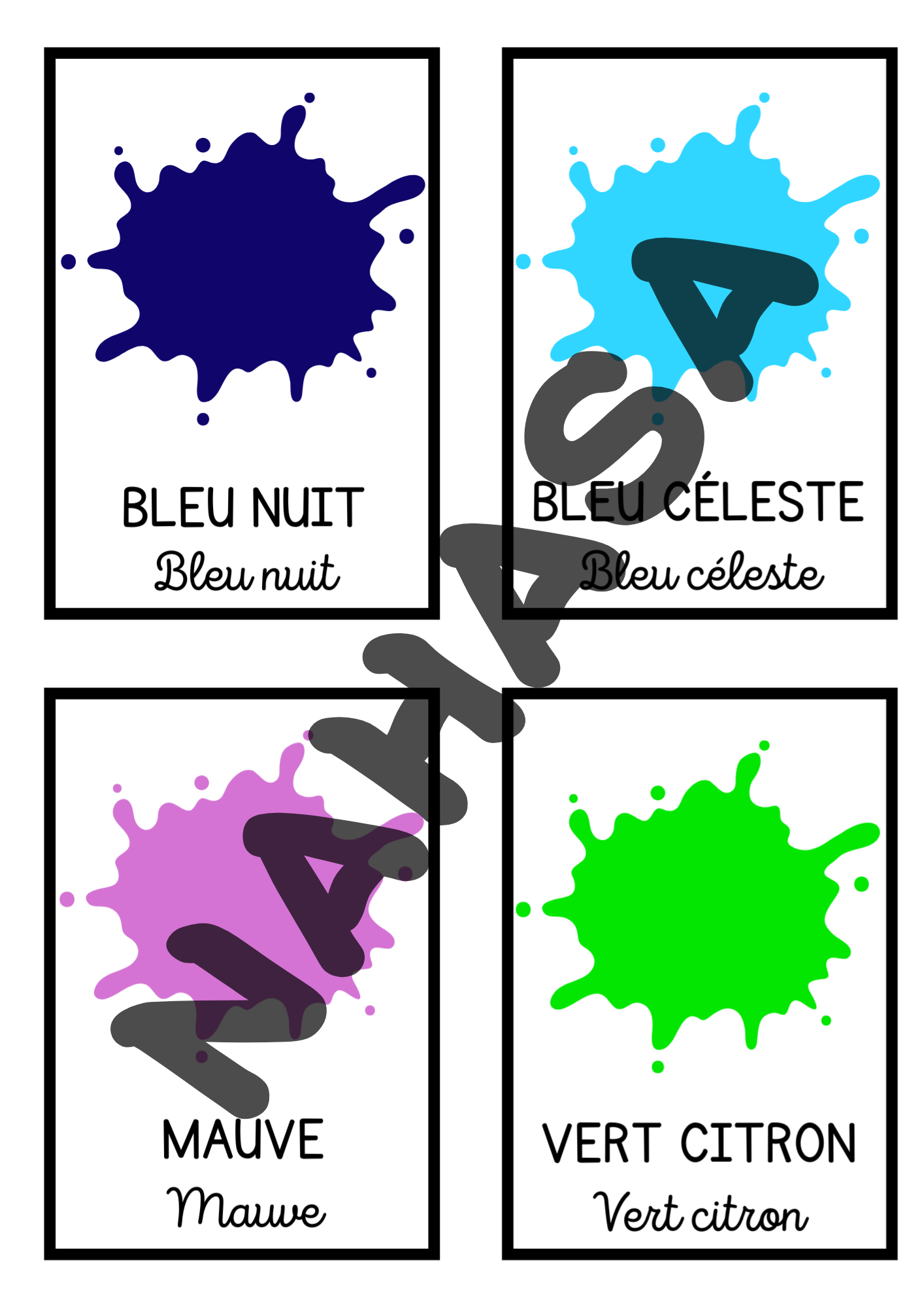 Color picture cards