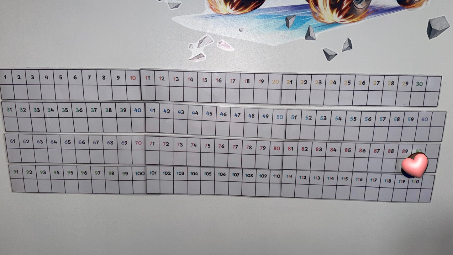 🔢 Frise numérique – Se repérer dans les nombres de 1 à 100