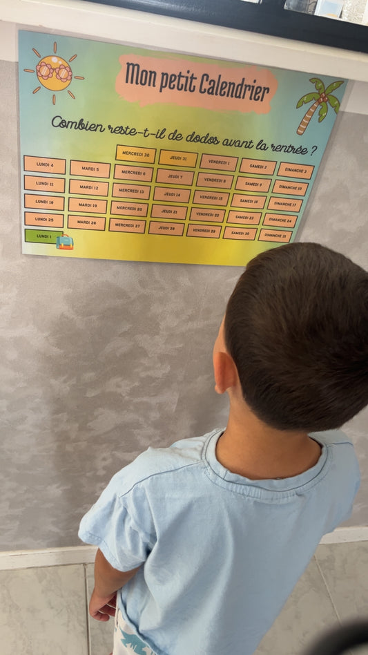 🗓️ Mon petit calendrier – Compter les dodos avant la rentrée !