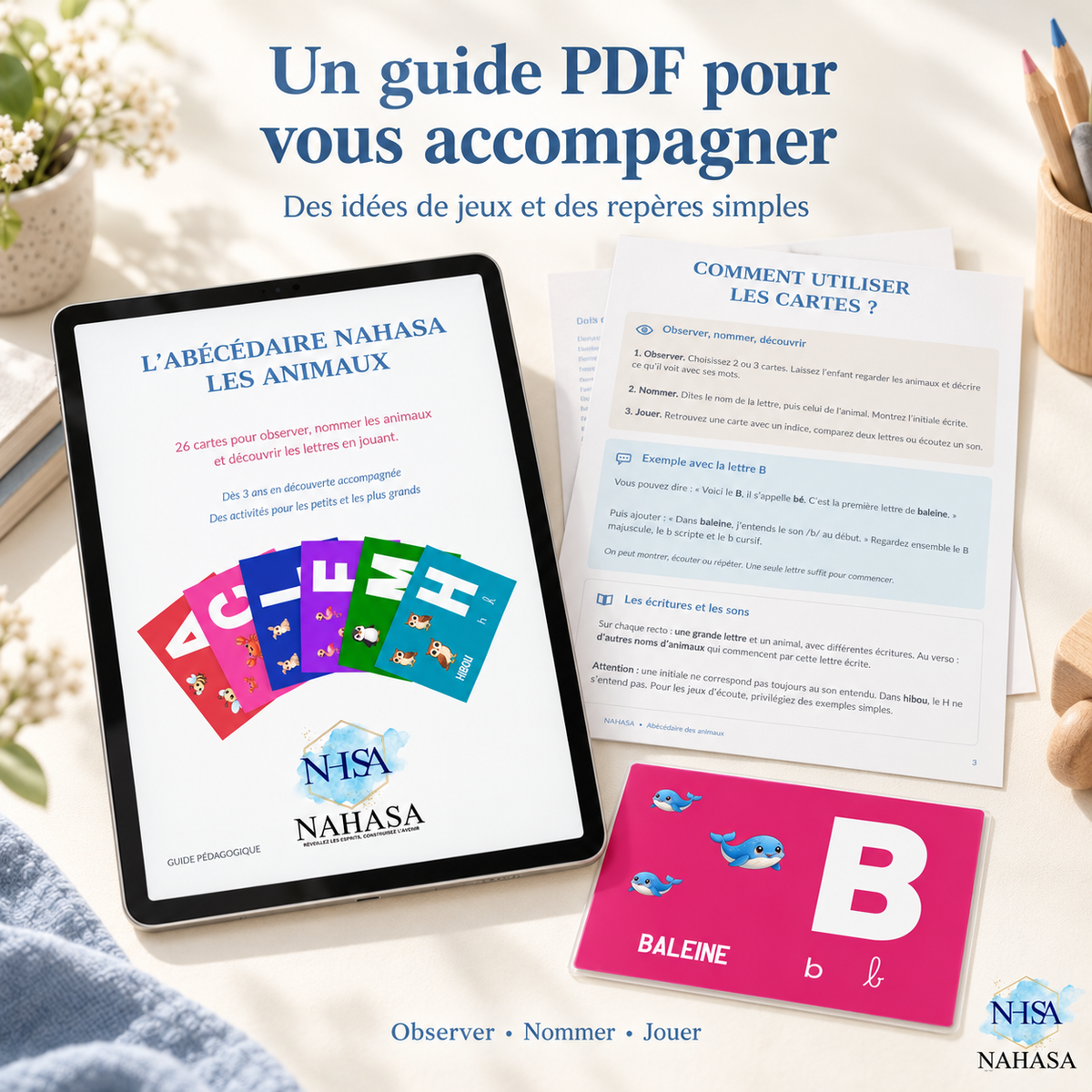 Abécédaire des animaux – 26 cartes recto verso